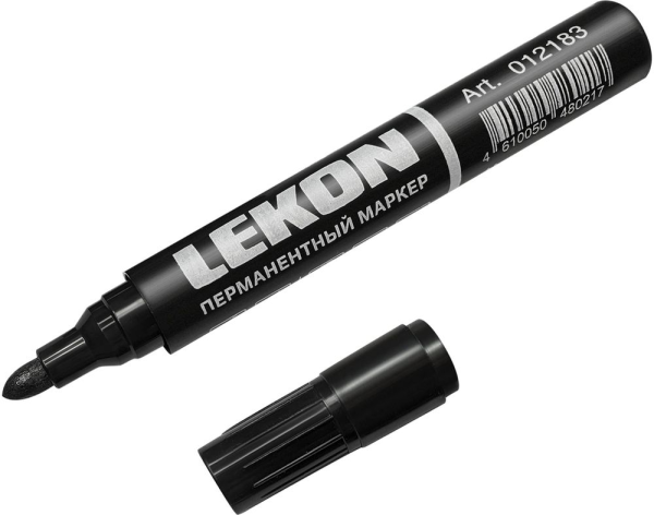 Маркер LEKON LOGISTIC  перманентный черный (линия 3мм)  (10)