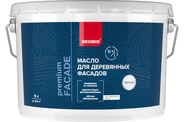 Масло для деревянных фасадов "NEOMID PREMIUM FACADE" белый 9,0л