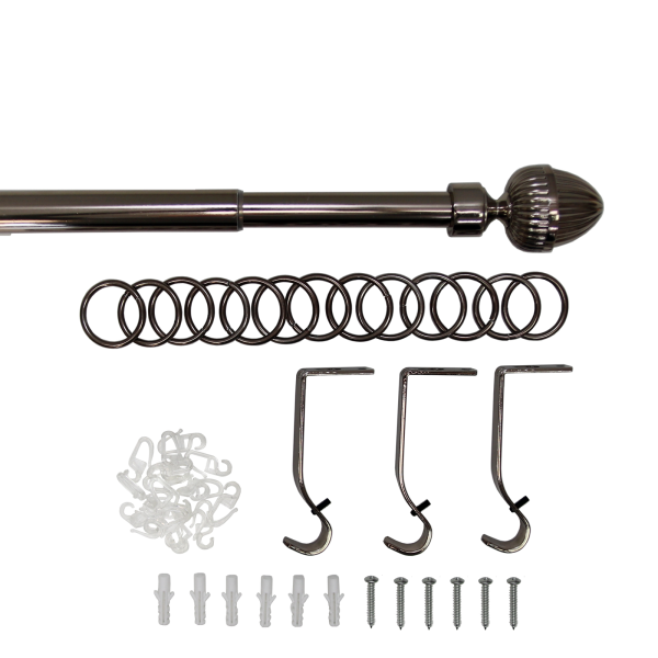 Телескоп.однорядн.карниз, Наконечник Орех, Коньяк, 16/19мм ,160-320см,