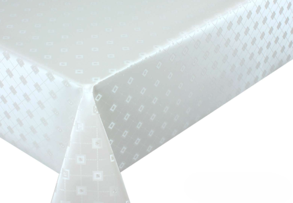 Клеенка ПВХ на тканевой основе Dekorelle Aurora 082 белый, разм. 1,4х20м