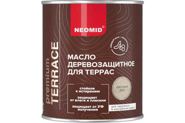 Масло  для террас "NEOMID PREMIUM TERRACE"  светлый дуб 0,75л