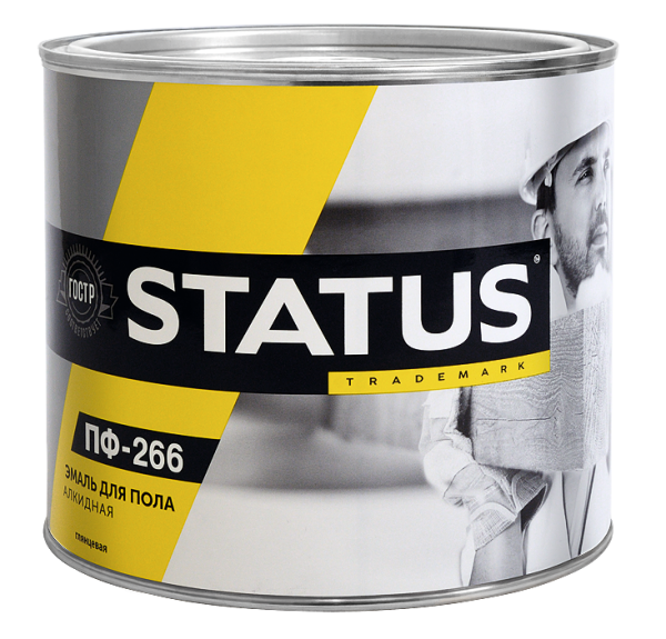 ЭмальПФ-266 для  пола  красно-коричневая "STATUS"  0,8кг (14) ССС
