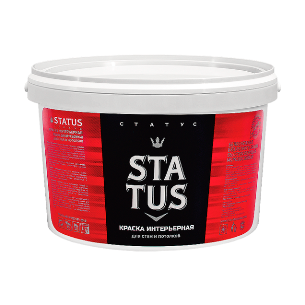 Краска ВД-АК интерьерная для стен и потолков "STATUS" 13кг