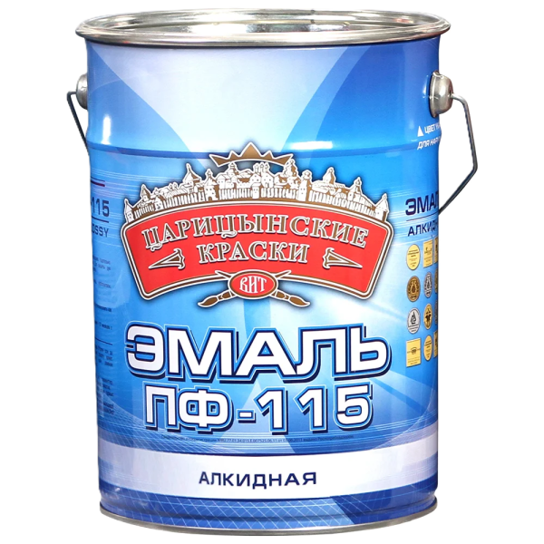 Эмаль  белая матовая ПФ-115 "Царицынские краски" 10кг