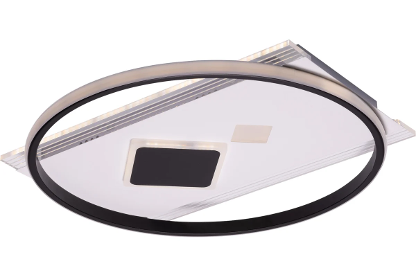 Люстра PENSATA c ДУ 3 режима 490*490*60мм 100Вт бел/черн. 52308 0  Ritter