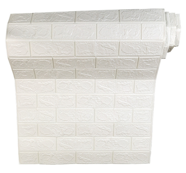 Панель самоклеящаяся ПЭТ вспененная "Белый кирпич" полотно, Грейс 700х2500мм (полотно) (9)