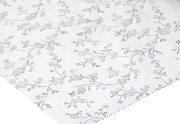 Клеенка силиконовая Dekorelle 181- S (серебро прозр фон) 1,2*20м