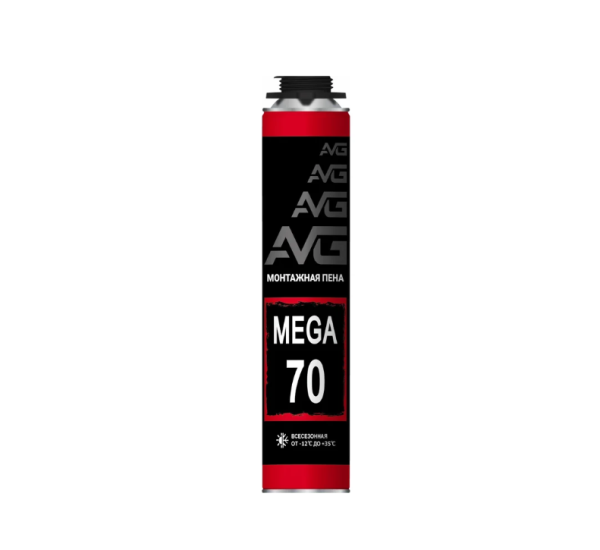 Пена монтажная профессиональная всесезонная AVG MEGA 70 850 мл (12)