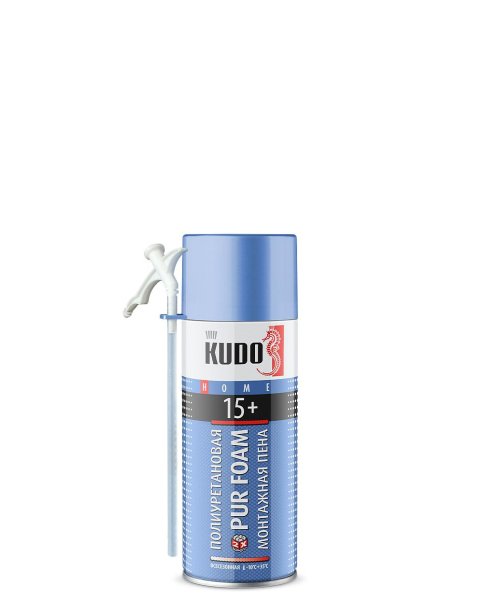 Пена полиуретановая монтажная бытовая всесезонная "KUDO HOME 15+" 520мл (12)