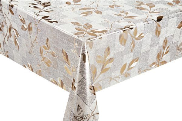 GP-8090FB клеенка металлик на ткани, золото на серебре 0,35мм*1.37м*20м