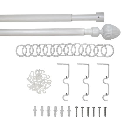 Телескоп.двухряд.карниз, Наконечник Орех, Жемчуг, 16/19мм ,160-320см,