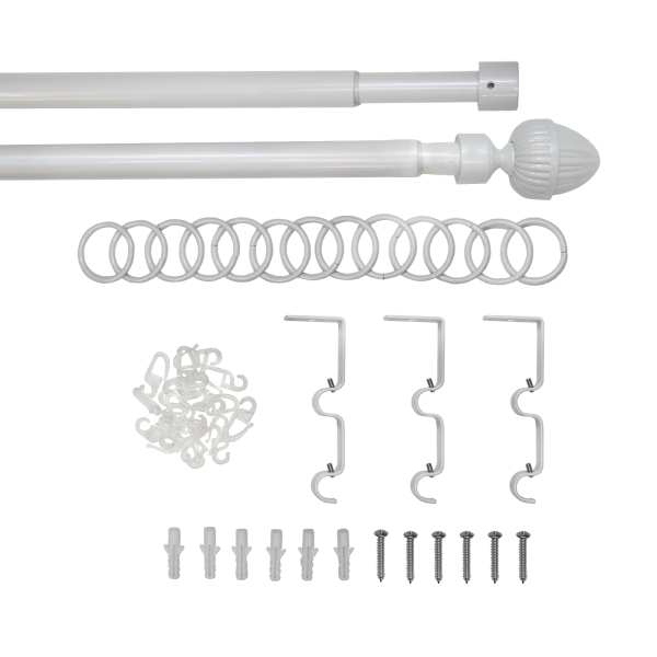 Телескоп.двухряд.карниз, Наконечник Орех, Жемчуг, 16/19мм ,160-320см,