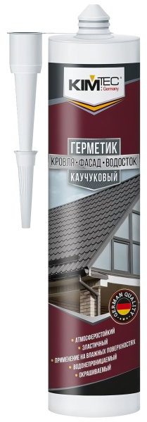 Герметик каучуковый "KIM TEC" для кровли и фасадов, водосток, красный 280мл