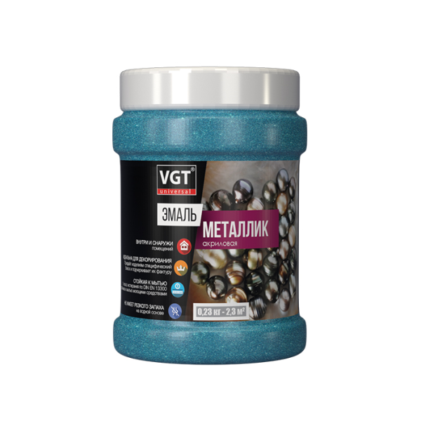 Эмаль акриловая ВД-АК-1179 универсальная "МЕТАЛЛИК" "изумруд" ВГТ 1кг (6)    РАСПРОДАЖА