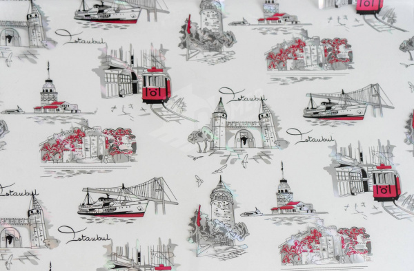 Клеенка 0,8м*0,7мм*20м ТЕРМО T4386  прозрачная с рисунком