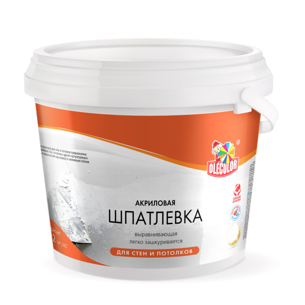 Шпатлевка акриловая для стен и потолков "OLECOLOR" 1,8 кг