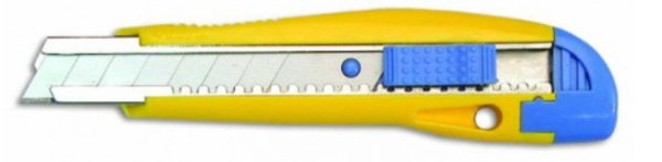 Нож 18мм, пластик. корпус, с металлич. ведомой, автофиксация (12)