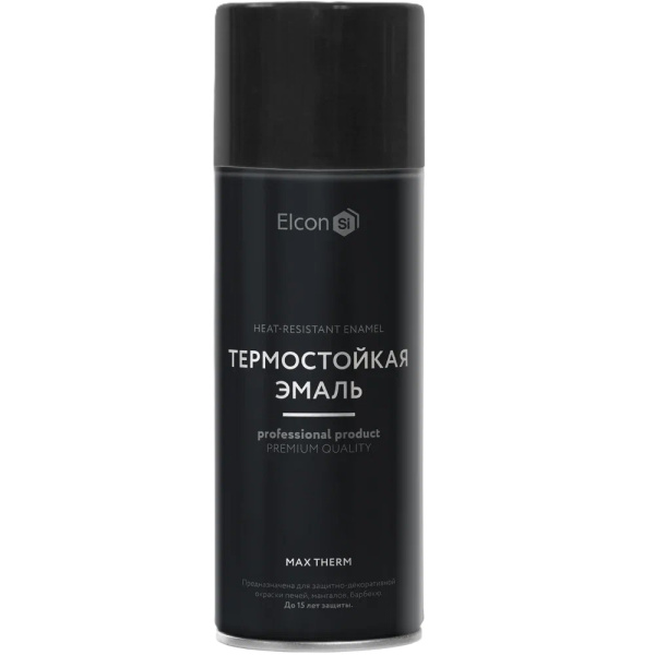 Эмаль термостойкая "Elcon" белая 700 градусов, аэрозоль, 520мл