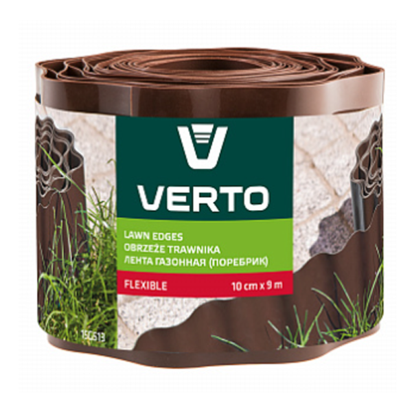 Лента бордюрная садовая 10 см x 9 м, коричневая