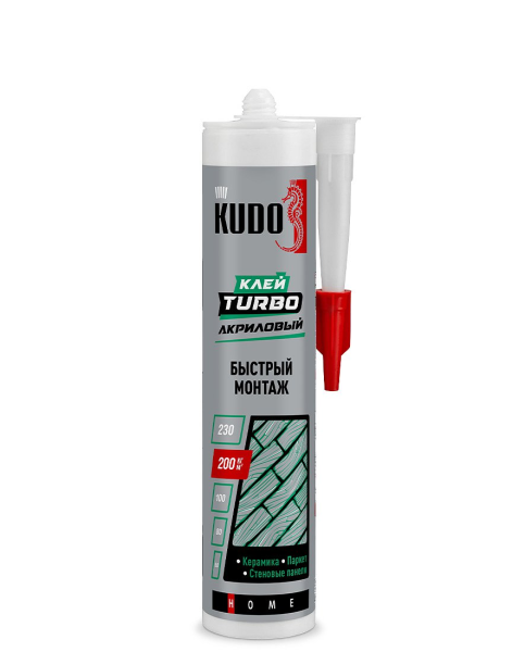 Клей KUDO HOME Turbo для быстрого монтажа на акриловой основе белый 280мл
