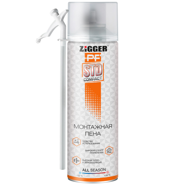 Пена бытовая "ZIGGER PF" STD COMPACT  всесезонная 460г (12)