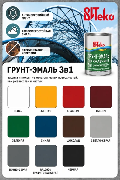 Грунт-эмаль 3 в 1 ВИТеко