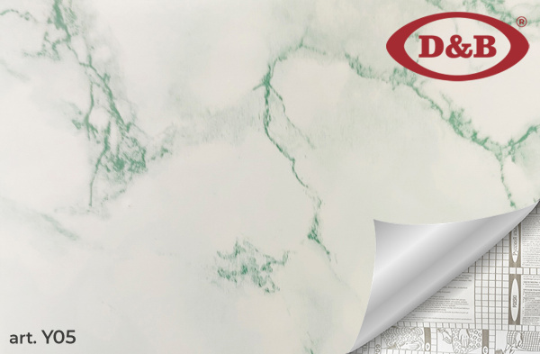 Y05 Пленка самоклеящаяся D&B 0,45*8м  мрамор бело-зеленый  /20