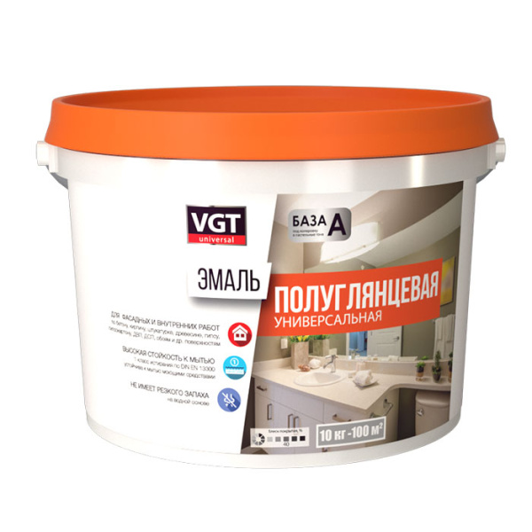 Эмаль акриловая ВД-АК-1179 универсальная  полуглянцевая база С (под колеровку) ВГТ 1кг (6)