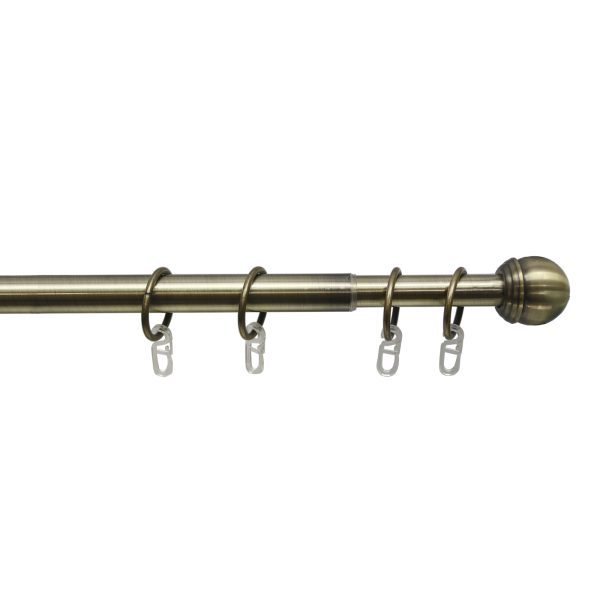 Телескоп.однорядн.карниз, Наконечник Классика, Золото антик, 16/19мм ,160-320см,