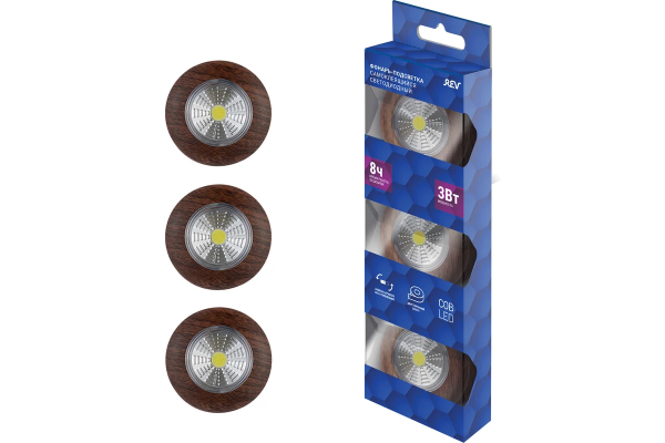 Фонарь-подсветка настенн на батарейках Pushlight, самоклеящ диодный, 3Вт COB LED 3хААА