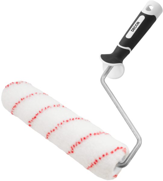 Валик нейлон Black White 180мм, d 42мм, 2К ручка ручка 8мм, ворс 12мм