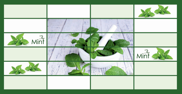 Панель ПВХ "Мята панно" плитка 480х955мм (10)