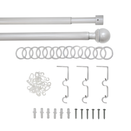 Телескоп.двухряд.карниз, Наконечник Классика, Жемчуг, 16/19мм ,160-320см,