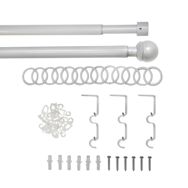 Телескоп.двухряд.карниз, Наконечник Классика, Жемчуг, 16/19мм ,160-320см,