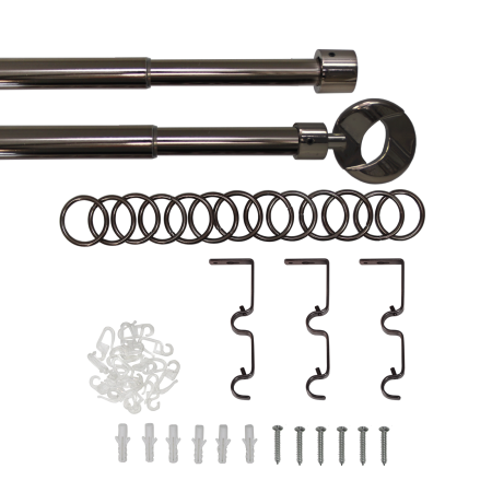 Телескоп.двухряд.карниз, Наконечник Кольцо, Коньяк, 16/19мм ,160-320см,