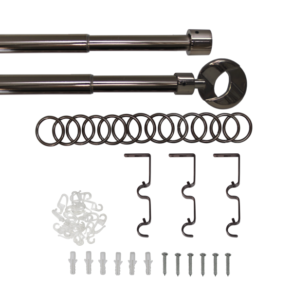 Телескоп.двухряд.карниз, Наконечник Кольцо, Коньяк, 16/19мм ,160-320см,