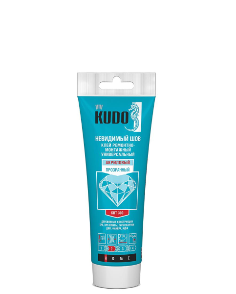 Клей KUDO ремонтно-монтажный "Невидимый шов" универсальный на акриловой основе прозрачный 200мл