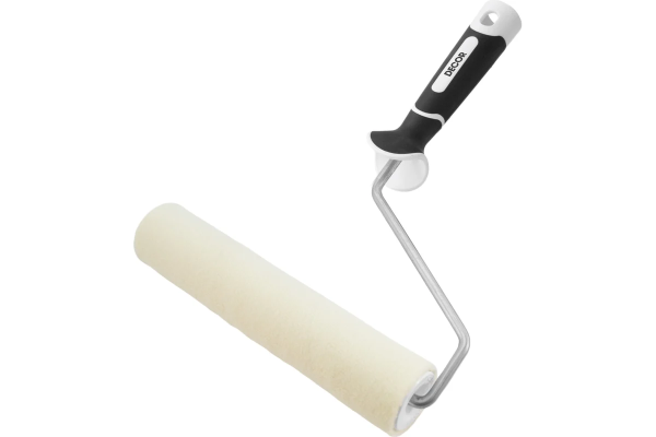 Валик велюр Black White 180мм, d 42мм, 2К ручка ручка 8мм, ворс 5мм