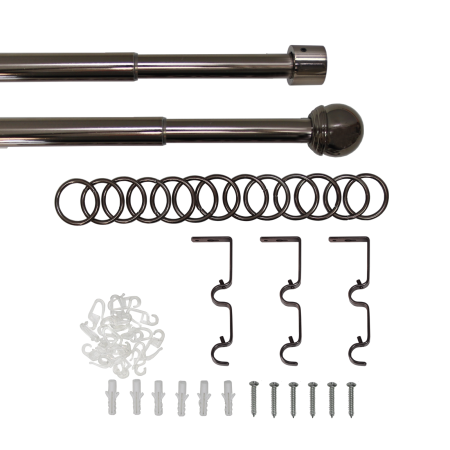 Телескоп.двухряд.карниз, Наконечник Классика, Коньяк, 16/19мм ,160-320см,
