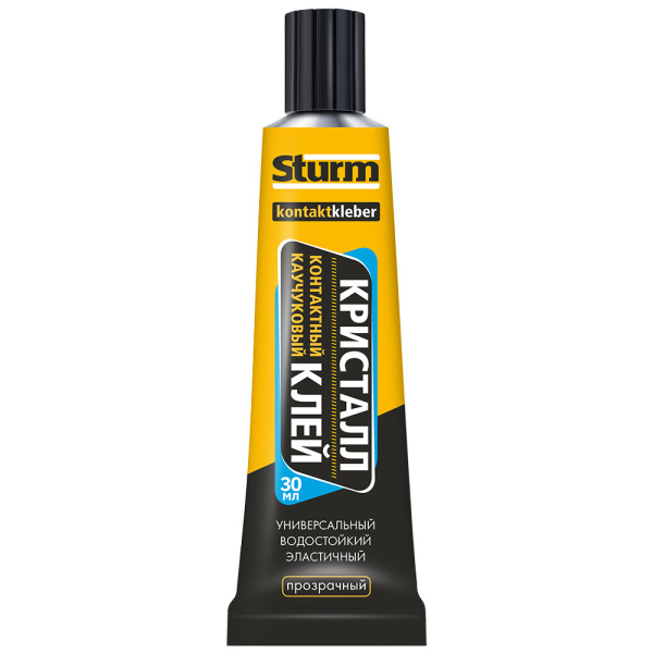 Клей контактный "STURM" КРИСТАЛЛ, прозрачный, 30мл шоу-бокс (10шт)