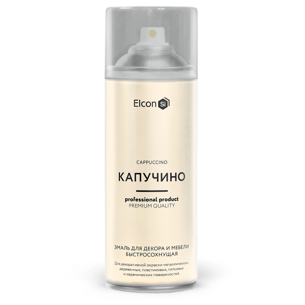 Эмаль для декора и мебели быстросохнущая капучино "Elcon" аэрозоль 520мл (12) ССС
