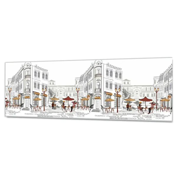 Декоративная панель "Уличное кафе" 2000х600мм