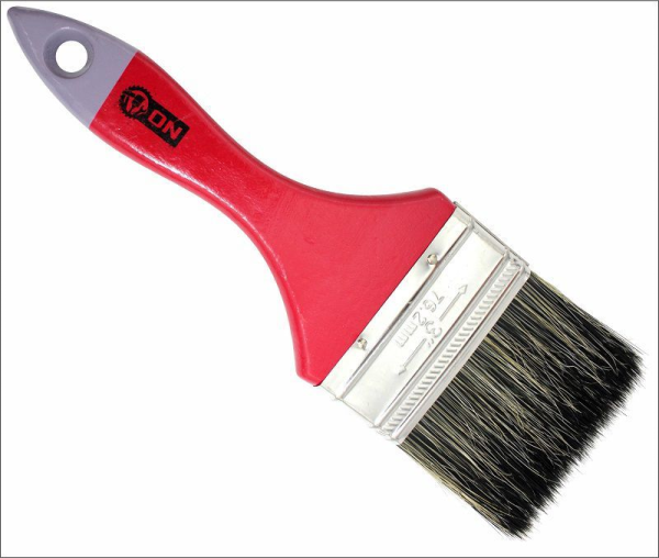 ON Кисть малярная плоская дер.ручка, смеш. щетина "Микс  2,5" - 63мм  (12)