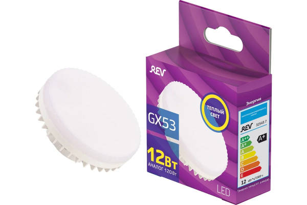 Лампа сд GX53 12W 2700K, теплый свет