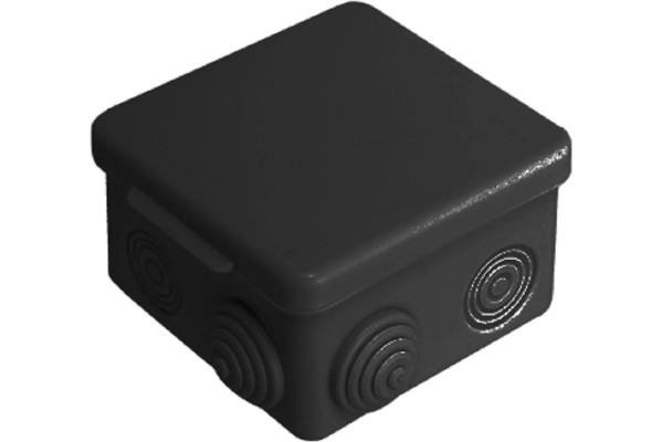 Коробка расп 85*85*50 для о/п IP54 030-031Ч ЧЕРНАЯ VKL electric (3/100)	 Квадрат