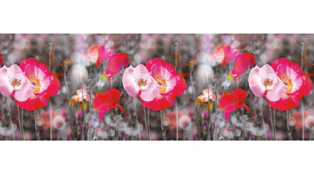 Фартук "Маковое поле" ABS-пластик (термоперевод) 3000*600*1,5мм КомфортПласт