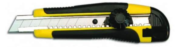 Нож 18мм, резино-пласт. корпус, с металлич. ведомой, винт для фиксации (12)