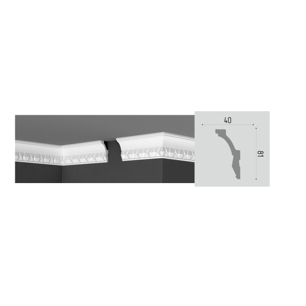 Плинтус потолочный  Де-Багет Декор ДП 18/90 (35 шт) НП ССС