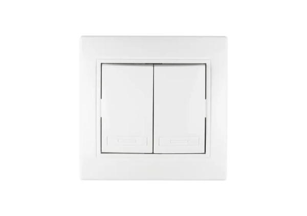 Выключатель 2 клавишный белый СП TANGO 10А, 250В