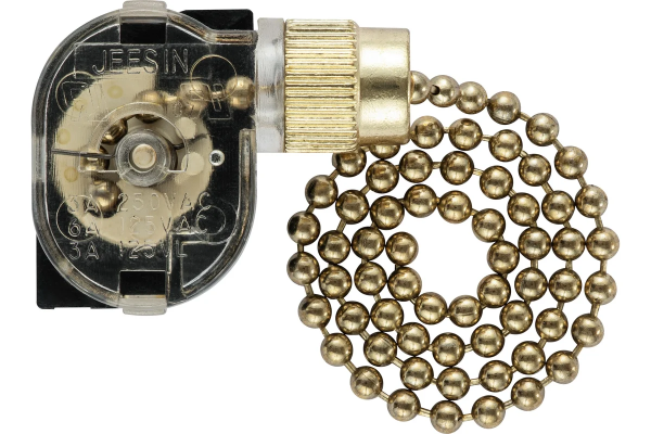 Выключатель цепочка 2А. Для всех типов бра, торшеров, светильников Цвет: золото, duwi